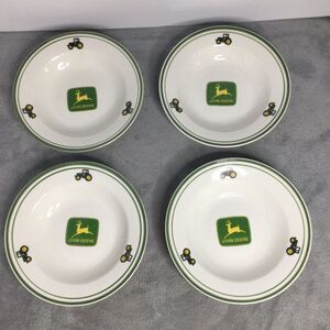 Set of (4) John‎ Deere Tractor 9" Dinnerware Soup / Salad Bowls by Gibson